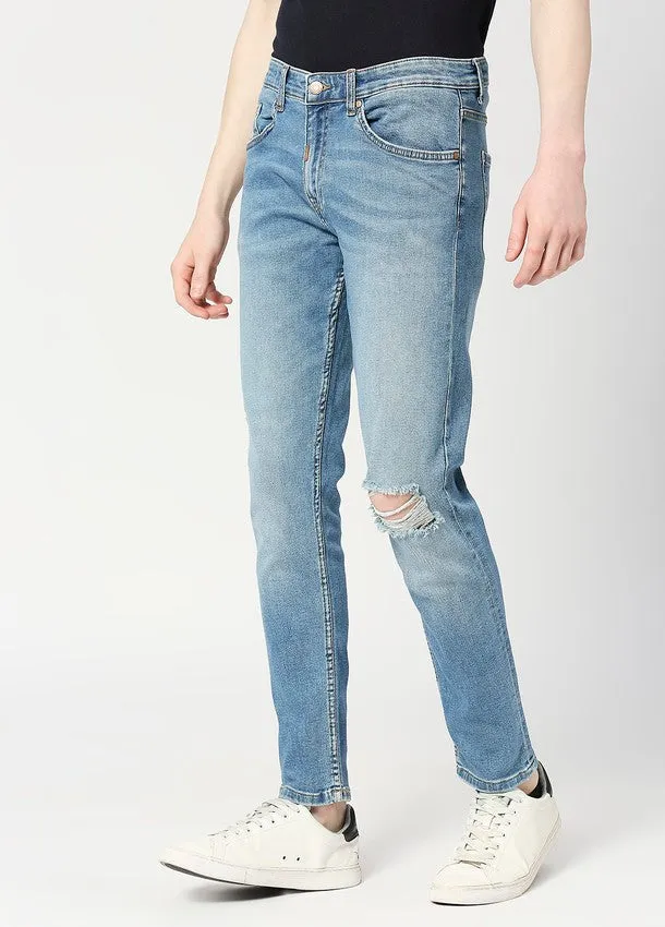 Vintage Mid Blue Cruz Skinny Fit Ripped Jeans