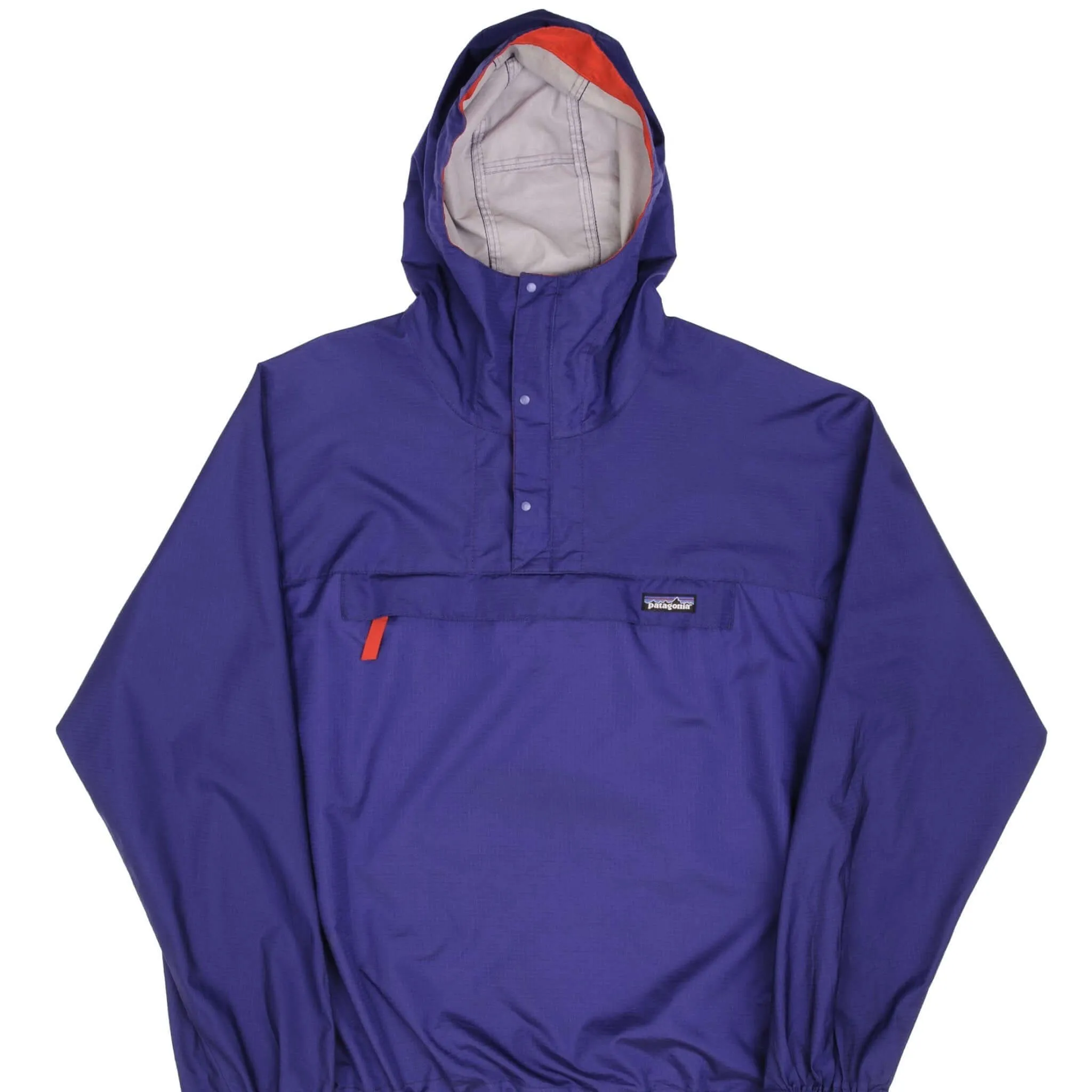 VINTAGE PATAGONIA PURPLE WINDBREAKER JACKET SNAP T WITH HOOD SIZE LARGE 1990S