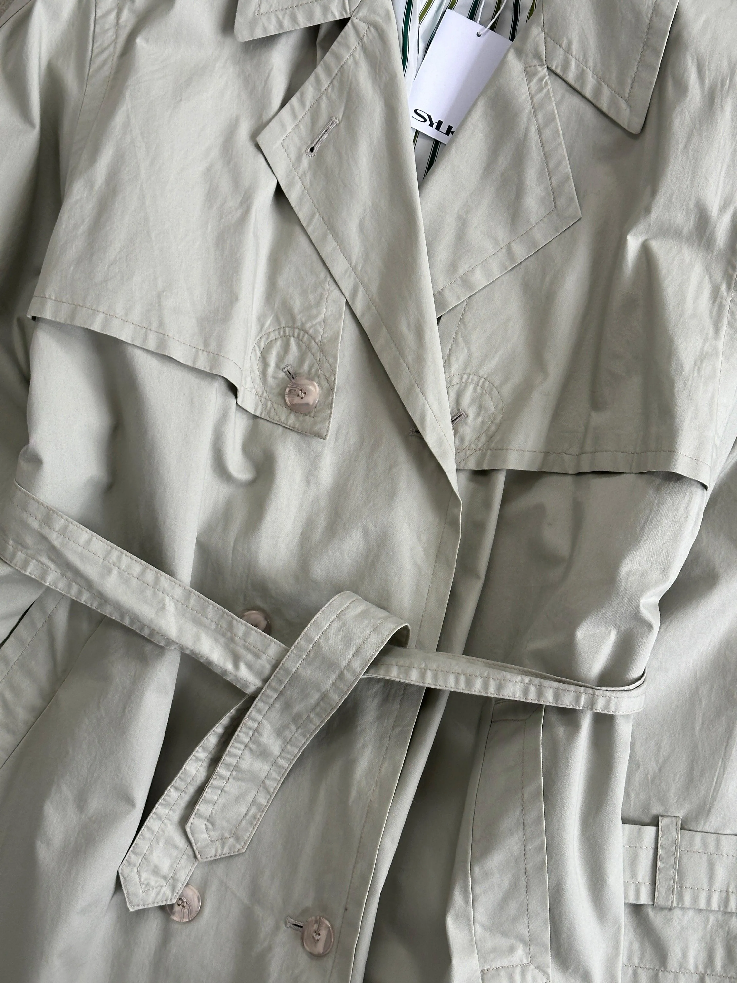 Vintage Showerproof Belted Trench Coat - L