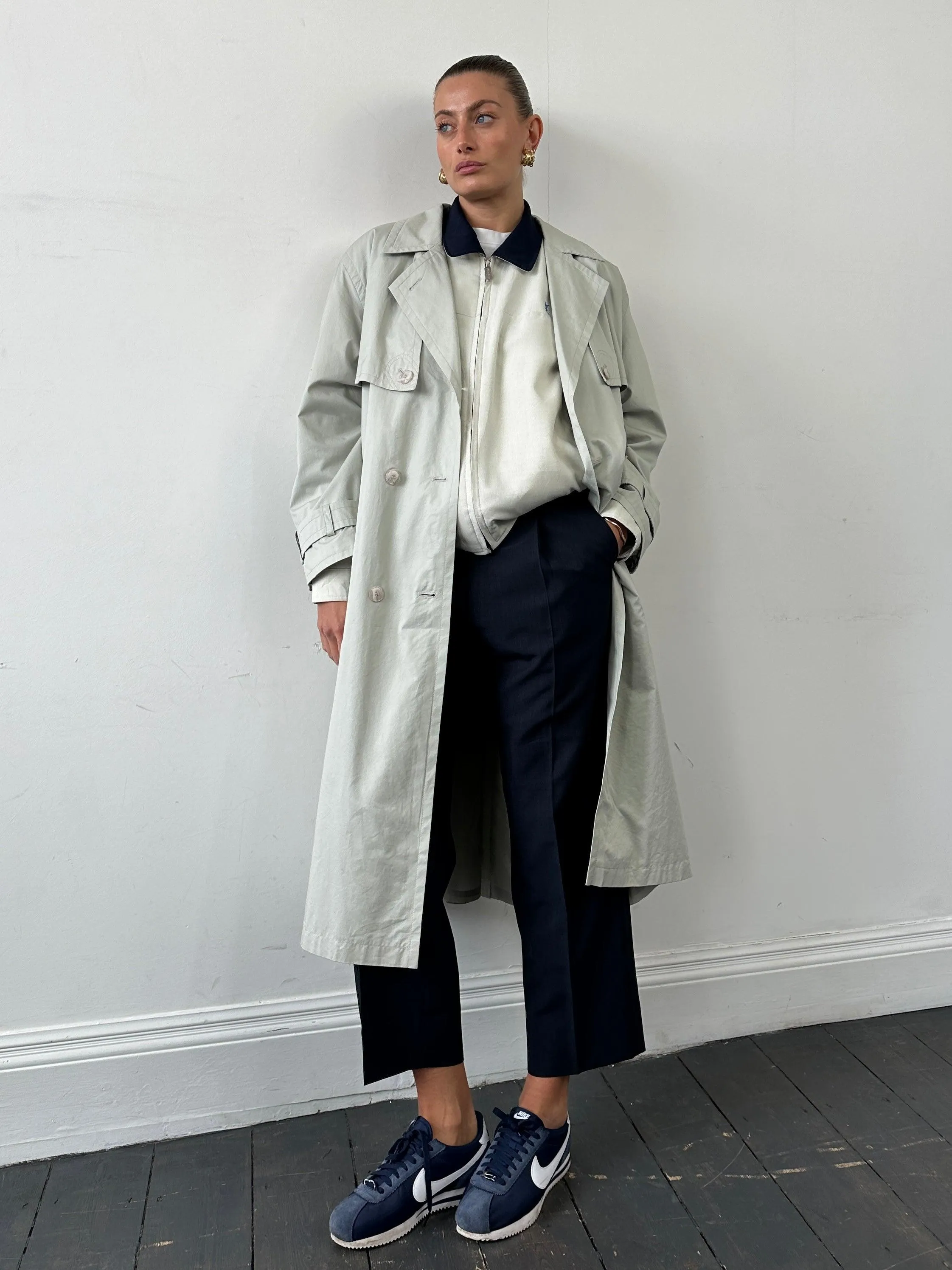 Vintage Showerproof Belted Trench Coat - L