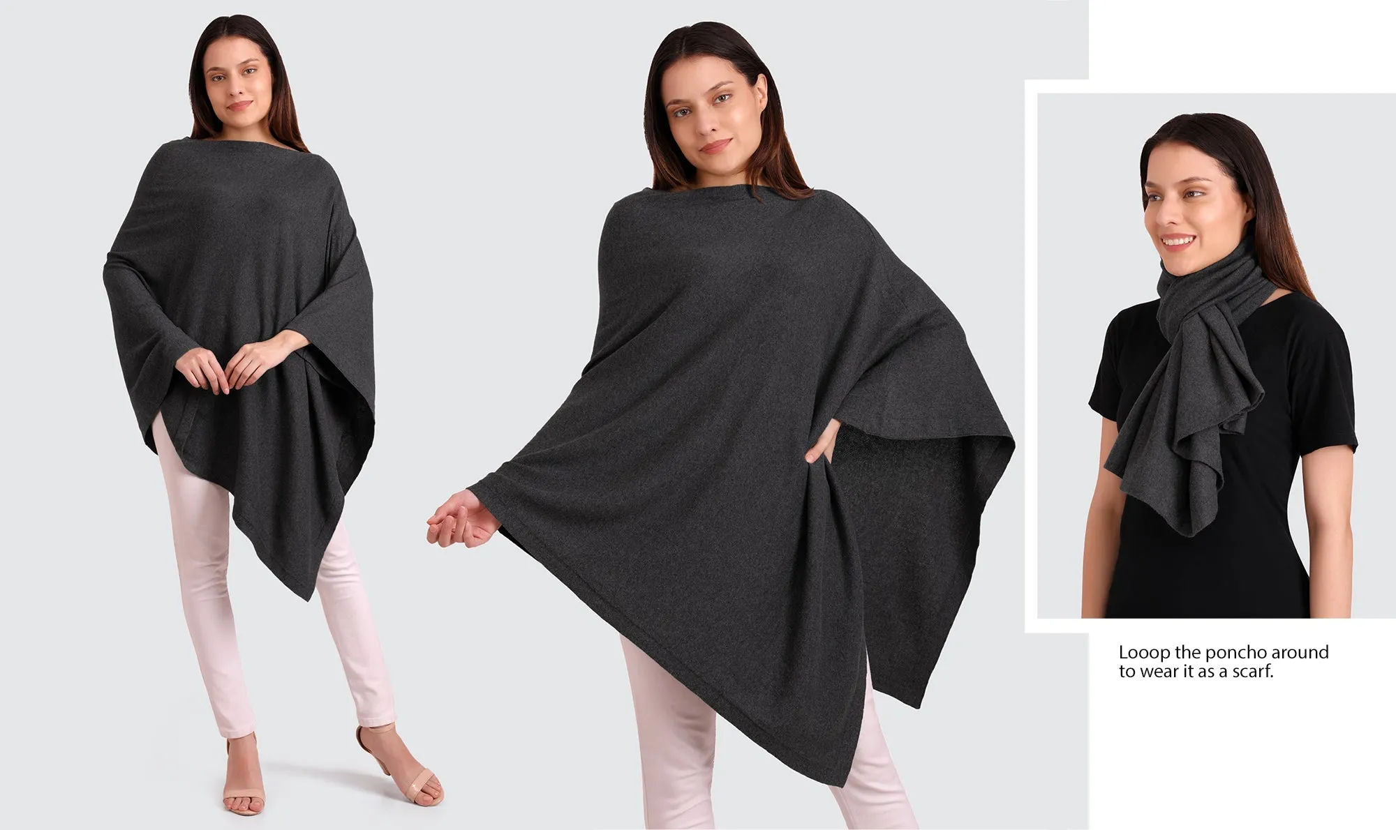 Viverano Classic Women's Knit Poncho Wrap (Organic Cotton) - 13 Colors