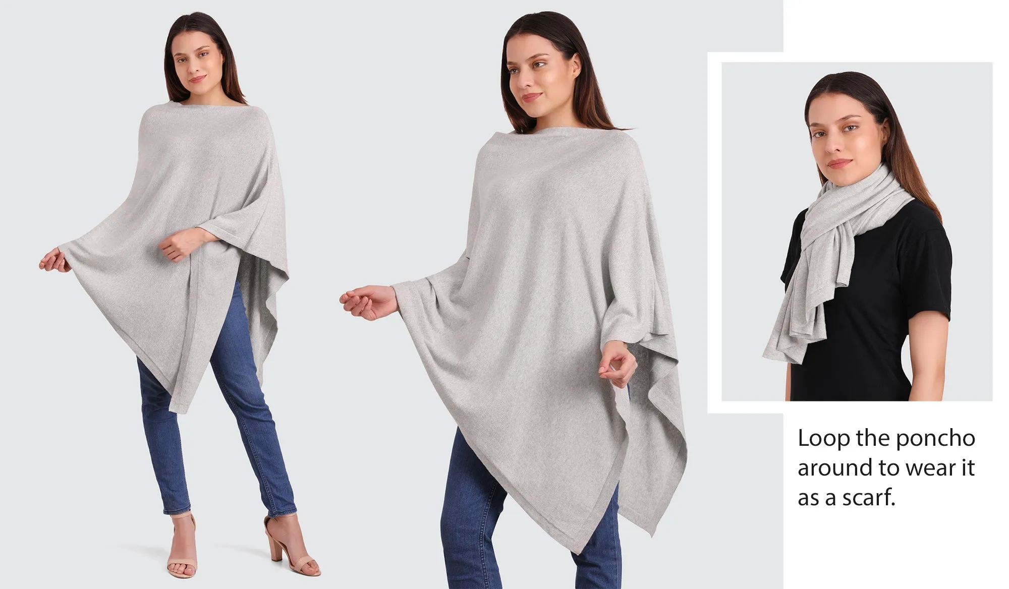 Viverano Classic Women's Knit Poncho Wrap (Organic Cotton) - 13 Colors