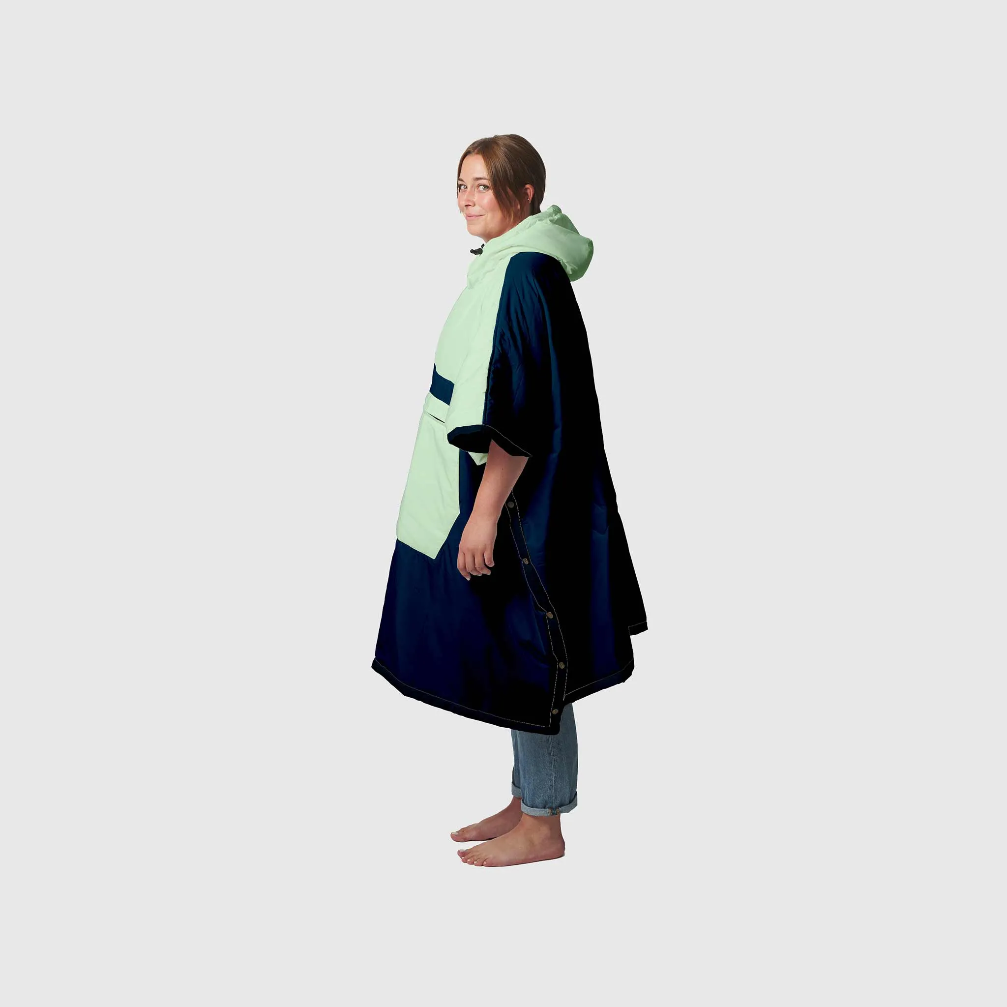 VOITED Trooper Outdoor Premium Poncho-Blanket - Ocean Navy / Cameo Green