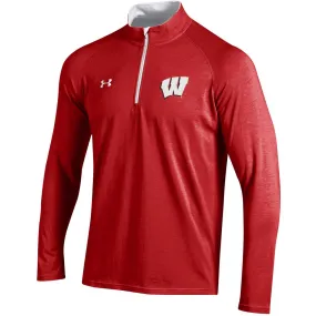 Wisconsin Badgers Under Armour Red Lightweight Loose Soft 1/4 Zip Pullover