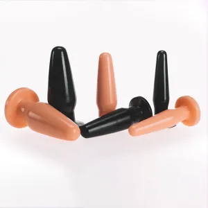 Wish You Were Rear Black Silicone Butt Plug Set (3 Piece)