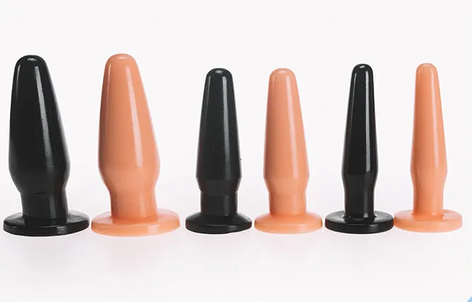 Wish You Were Rear Black Silicone Butt Plug Set (3 Piece)