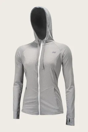 WOMEN'S BLUEPRINT L/S FRONT ZIP SUN HOODIE