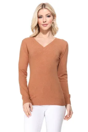 Women's Long Sleeve V-Neck Pulll Over Sweater Top